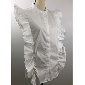 NWT White Ruffle Blouse